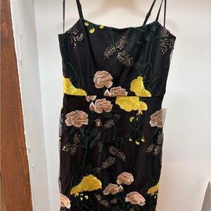 Lulu's black floral embroidered sequin mini dress